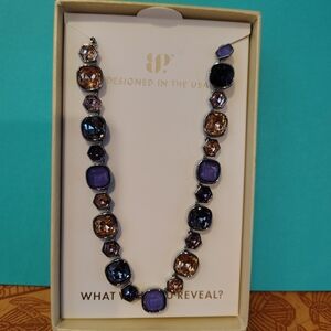 bp Multi-Color Crystal Necklace in Purple, Blue & Amber